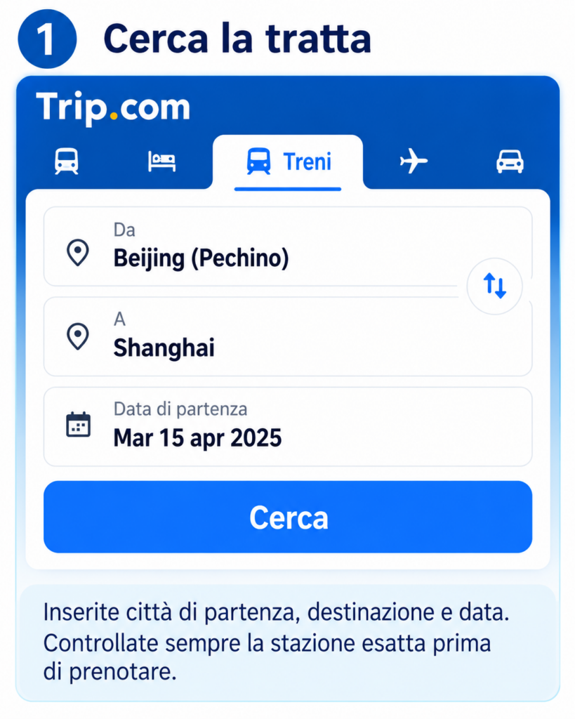 Cerca la tratta treni in Cina su Trip.com